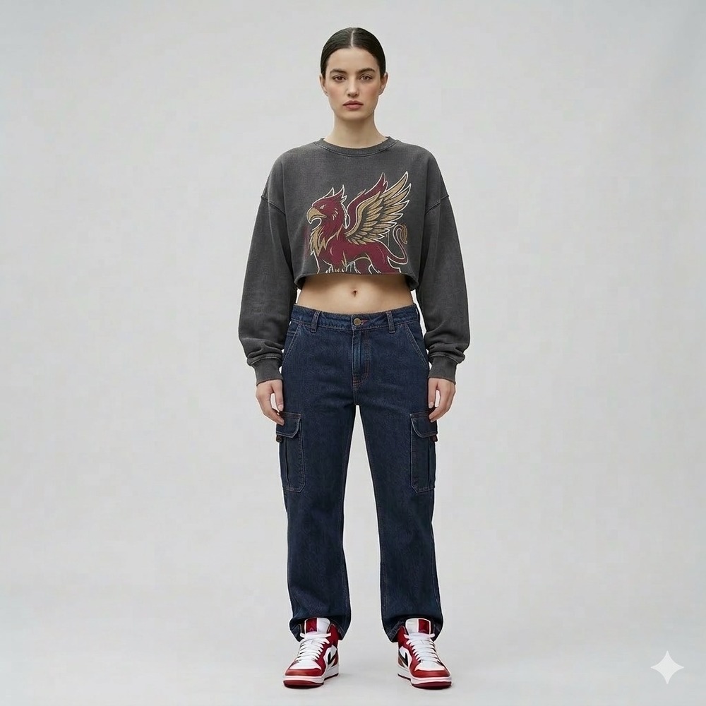 Wrangler Authentic Issue Cargo Jeans Drawstring Dark Wash Wide S Y2K Streetwear‎